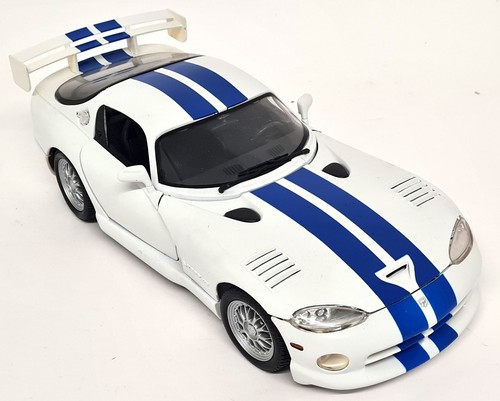 Maisto 1/18 - Dodge Viper GTS-R 1997 White / Blue Stripes Diecast Model Car - Picture 7 of 8