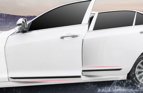 Black Titanium Car Door Guard Molding Strip Trim 4pc For Cadillac ATS 2013-2019 - Picture 4 of 7