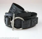 OPIKA Ladies 100% Genuine/Real Leather Waist Belt - Black ,Choose Pattern