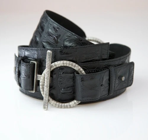 OPIKA Ladies 100% Genuine/Real Leather Waist Belt - Black ,Choose Pattern
