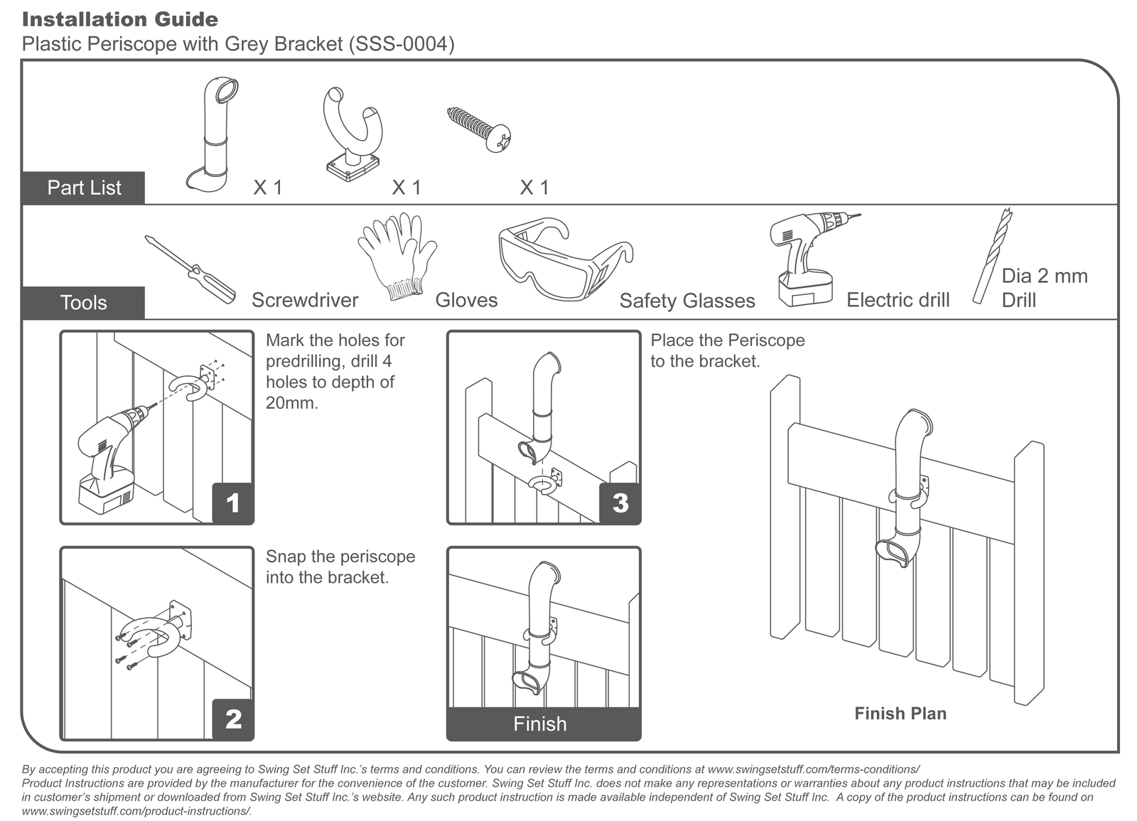 SWING SET STUFF INC. TELESCOPE PERISCOPE KIT PINK girl toy fun outdoor boy 0308