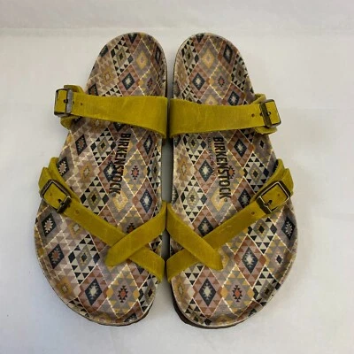 Birkenstock Neu ohne Karton Mayari Ethno Ocker geöltes Leder bedruckt Fußbett normal - Bild 1 von 4