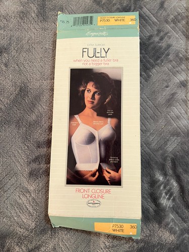 36D Vintage Exquisite Form long line FRONT CLOSE Bra P7530 NOS