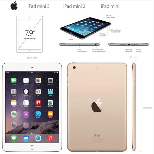 Premium Leder Cover für Apple iPad Mini 123 Tablet Schutzhülle Case Tasche gold - Bild 11 von 12
