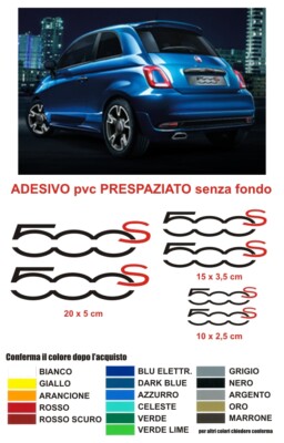 Adesivi Fiat 500 Abarth Decal Carbonlook Sportello Carburante Cover - Foto 7