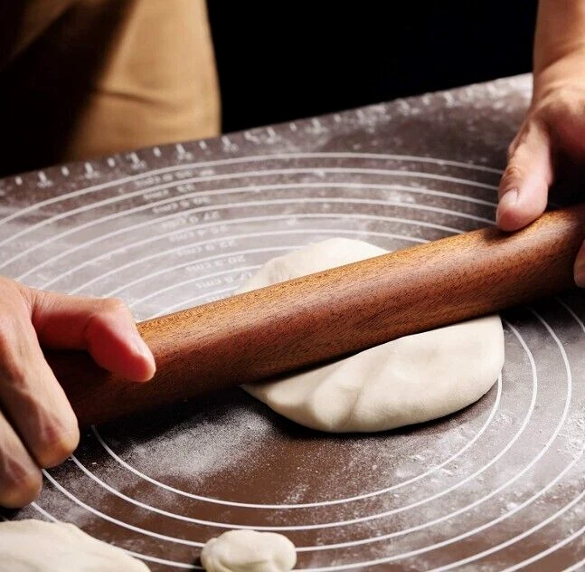 Wooden Dowel Rolling Pin Pastry Dough Roller Baking Non-stick Kitchen Tool New