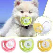 Pet Dog Silicone Pacifier Puppy Pacifier Cartoon Cute with Cap ✨ν F3J9 E7D6 P6S7