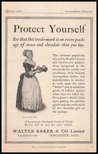 1914 Walter Baker & Co Dorchester Massachusetts Chocolate Cocoa Vintage Print Ad