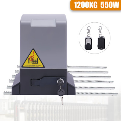 Automatic driveway gate opener sliding gate motor 6m rack 2 Remotes 110V 550W US