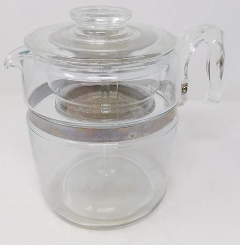 Pyrex Flameware 9 Cup Clear Glass Coffee Pot Percolator #7759-B VTG (2 Avail.)