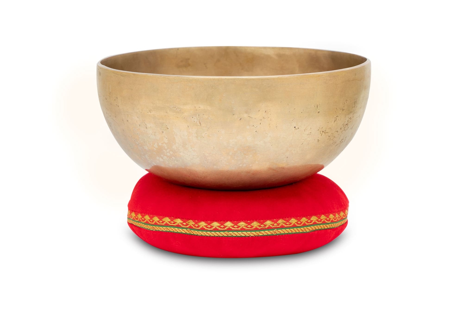 Indien Omshanti Klangschale Meditation Messing Singing Bowl 20cm Kissen Set