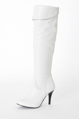 Womens Party faux Leather High Heels Zip Over Knee high Boots plus size - Picture 7 of 7