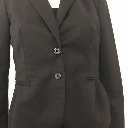 ELLE Womens Front Buttons Long Sleeve Black Jacket Size 8 #53 - Picture 2 of 8
