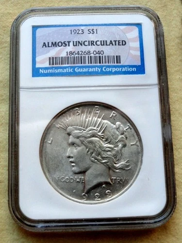1923-P $1 Peace Silver Dollar NGC Almost Uncirculated | AU