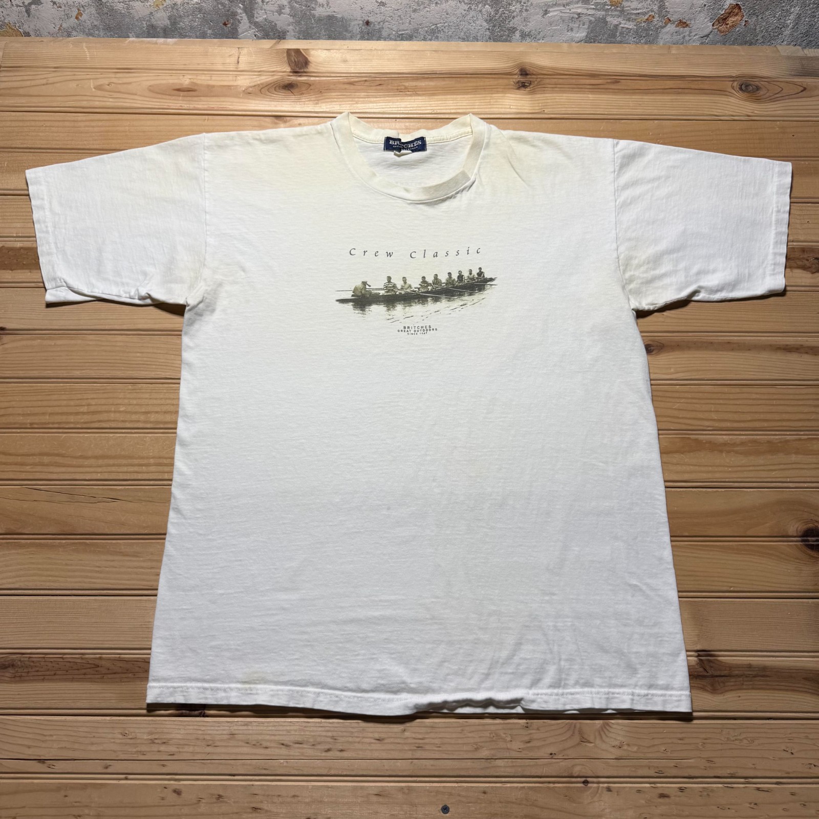 Vintage 90s Britches Great Outdoors Crew Classic Rowing Graphic T-Shirt USA - XL