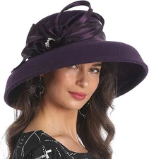 Women Wool Felt Dress Party Hats for Fall, Winter Church Hats 1920s 1950s 60s