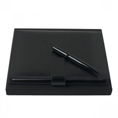 Hugo Boss Schreibmappe A5 schwarz incl. Kugelschreiber - Bild 1 von 2