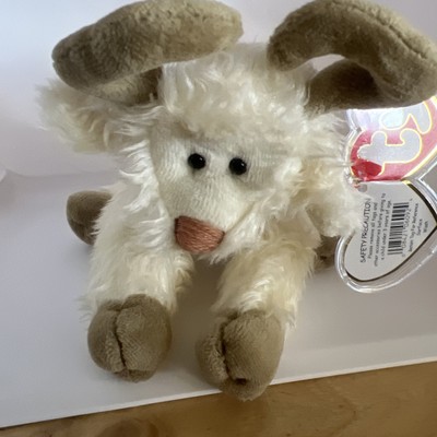 RETIRED TY BEANIE BABY TY ATTIC TREASURES~RAMSEY THE WHITE GOAT 5''~NEW