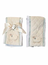 Lot of 2 Bearington Baby Little Lamby Lamb Burp Cloth 14" X 18" NEW