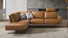 Tan Leather Corner Sofa Italian Designer ILLUSTRE Modern Luxury LH Made to Order