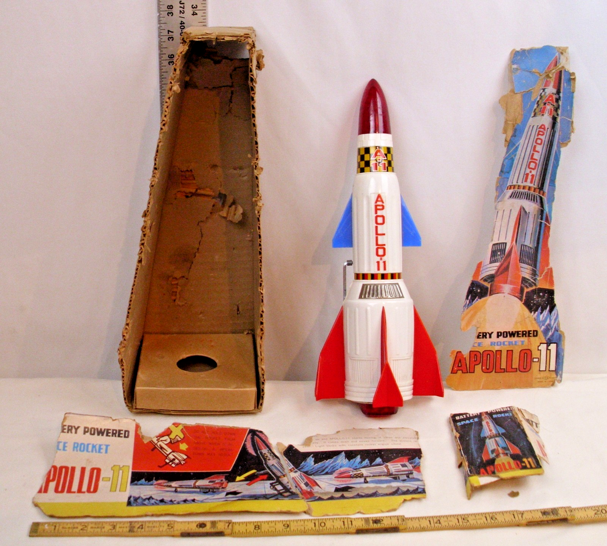APOLLO 11 SPACE ROCKET TIN BATTERY TOY NOMURA JAPAN WORKS 1960s | eBay