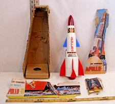 APOLLO 11 SPACE ROCKET TIN BATTERY TOY NOMURA JAPAN WORKS 1960s