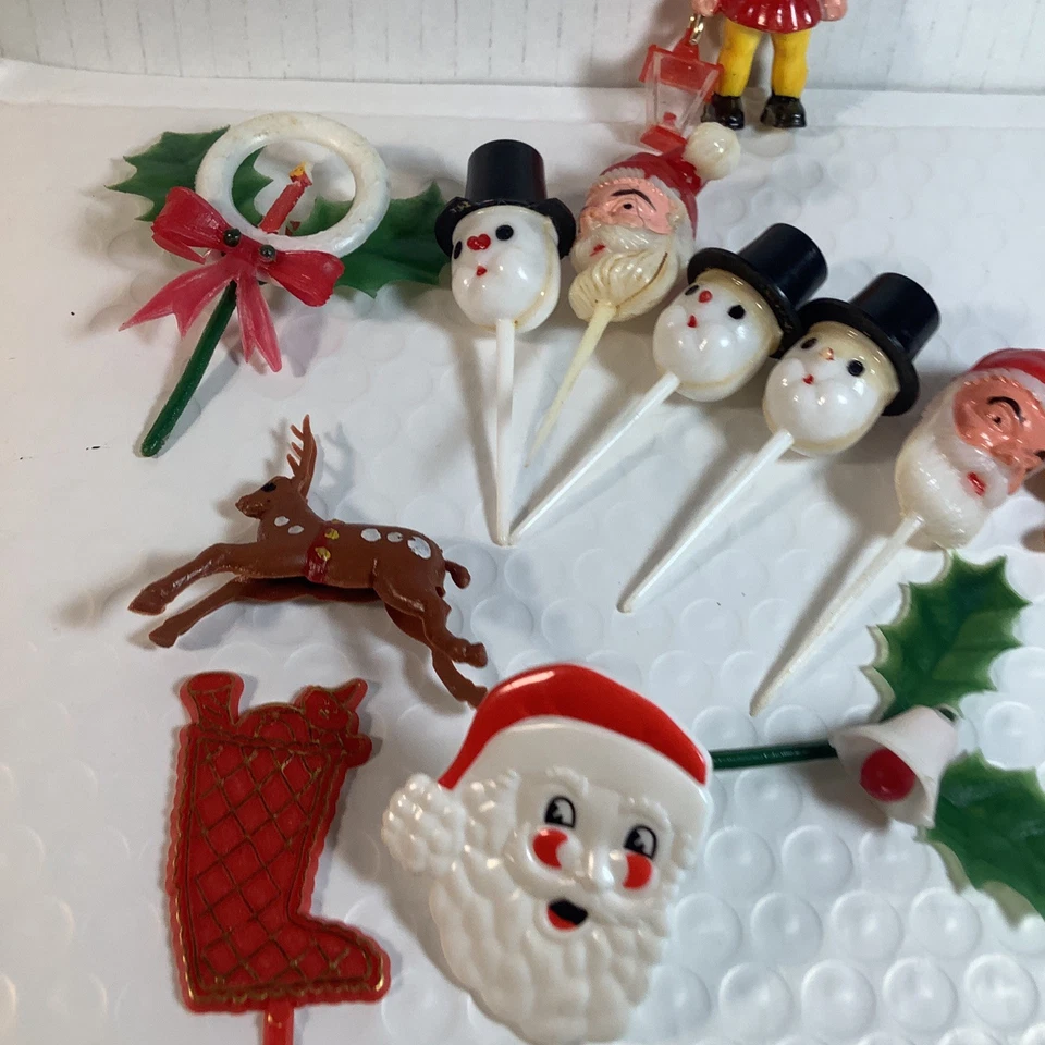 Belén elfo de renos cara de Papá Noel vintage de Navidad Foto 2 de 4