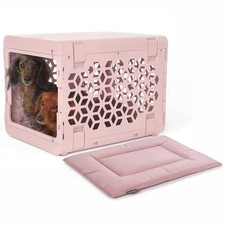KindTail PAWD Collapsible Puppy and Dog Crate  Washable Bed - Stylish Pet Ke...