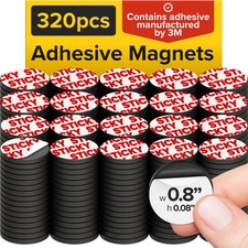 Durable 320-Pack Adhesive Magnets: Perfect for Whiteboards  School Projects