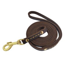 Leather Dog Leash 6 ft x 1/2 inch Heavy Duty Genuine Leather Dog Training Lea...