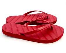 TORY BURCH KIRA FLIP FLOP/THONG SANDAL TORY RED T LOGO SZ US 7 NIB Sold Out