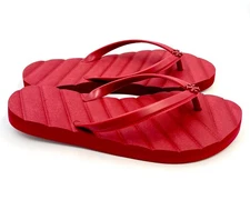 TORY BURCH KIRA FLIP FLOP/THONG SANDAL TORY RED T LOGO SZ US 7 NIB