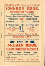 WATERLOO, ILLINOS TELEPHONE DIRECTORY APRIL 1932 - REPRINT