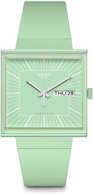 Chic Green Bioceramic Square Watch - Waterproof Unisex Quartz Timepiece