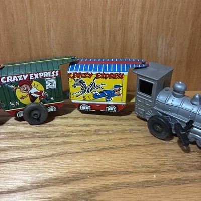Vintage Marx Linemar Crazy Express Tin Litho Wind Up Toy Train (4D