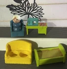 Vintage Fisher Price Little People Sewing Machine Chair Grandma Lot