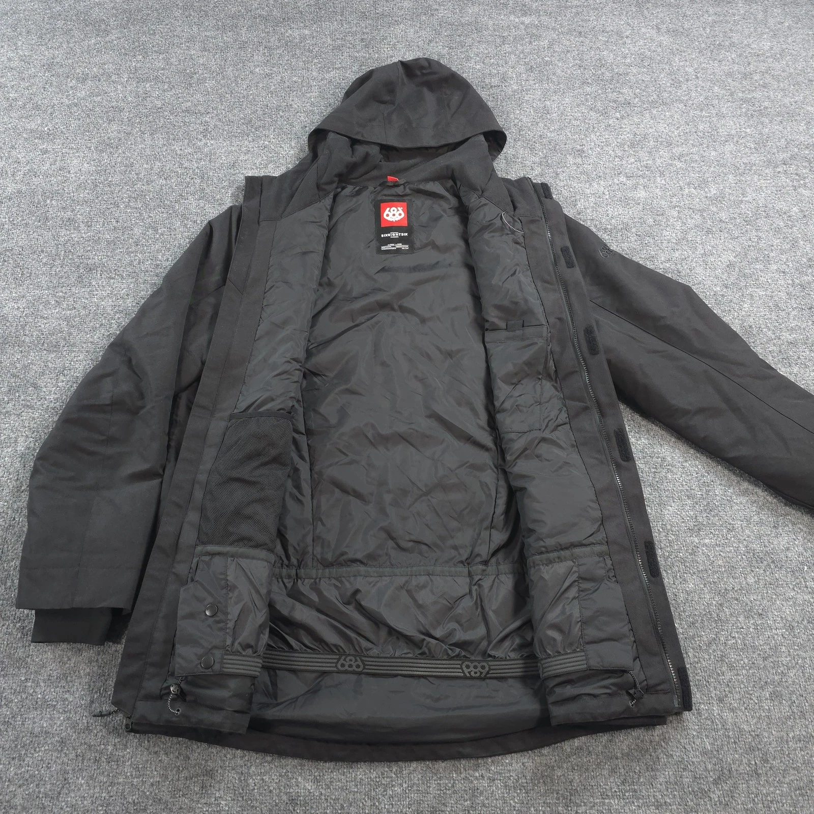 686 Jacket Mens Large Black Etex Hooded Insulated Ski Parka Outdoors Snowboard image 5
