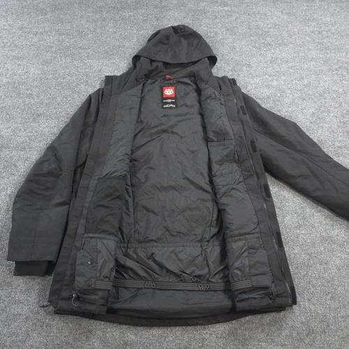 686 Jacket Mens Large Black Etex Hooded Insulated Ski Parka Outdoors Snowboard image 5