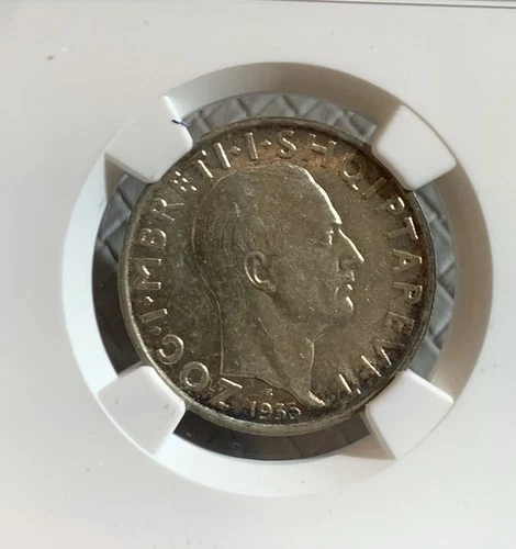 Albania 1935 R 2 Franga Ari NGC MS61 SILVER COIN