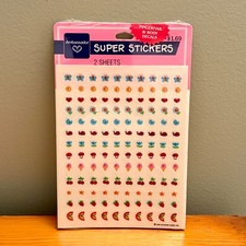 Vintage 1983 Hallmark Ambassador Super Stickers Fingernail  Body Decals 2 Sheet