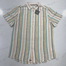 The Normal Brand NEW Small Freshwater Button Short Sleeve Shirt Sherbet Stripe