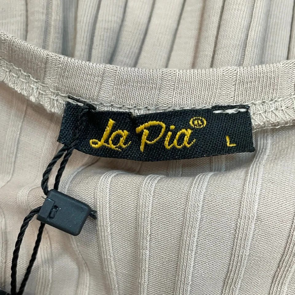 La Pia, robe maxi, taille : L, beige, élasthanne/polyester, unicolore #v19 - Photo 3/4