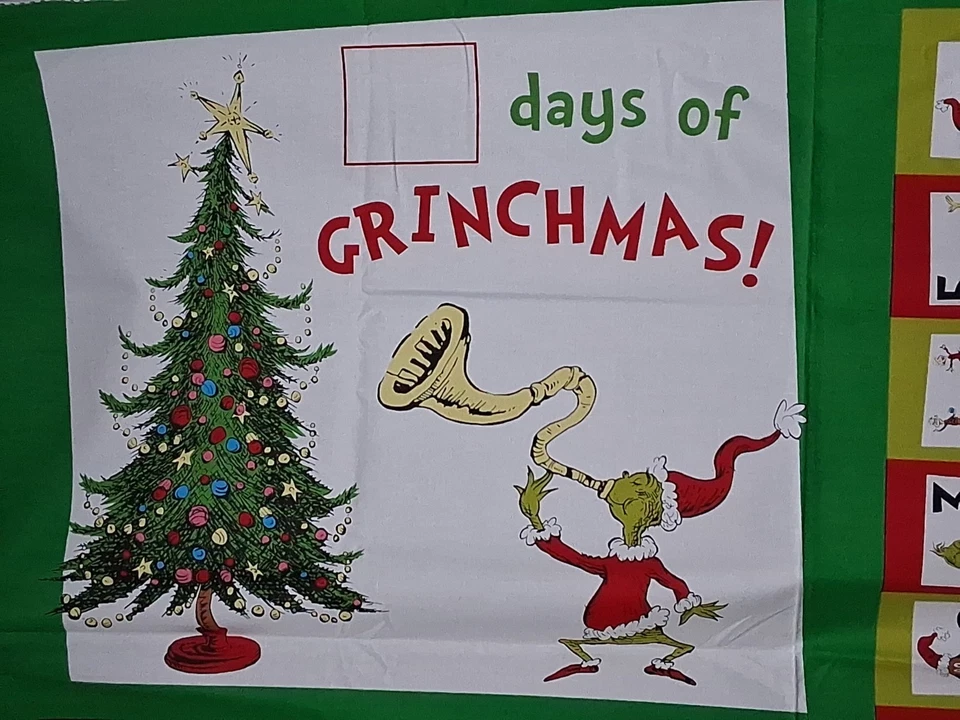 Painel de tecido How the Grinch Stole Christmas Grinchmas Advent Calendar" por Robert - Imagem 2 de 4