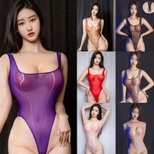 Body body donna sexy trasparente olio lucido body intimo clubwear