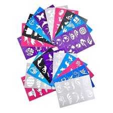 200 Pieces Face Painting Stencils for Reusable  8cmx12cm, Multicolor