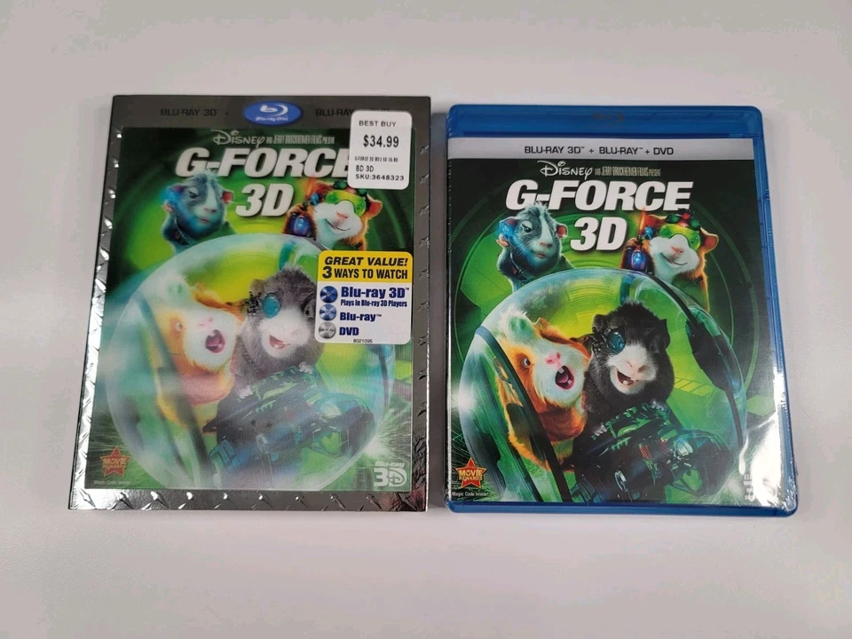 G-Force 3D: w/Lenticular Slipcover Rare & OOP (Blu-ray 3D/Blu-ray/DVD 2011) New  - Image 3 of 4
