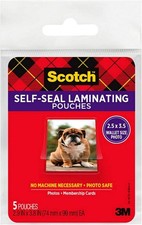 Scotch Self-sealing Laminating Pouches, Wallet Photo Size, Single Pack, Clear