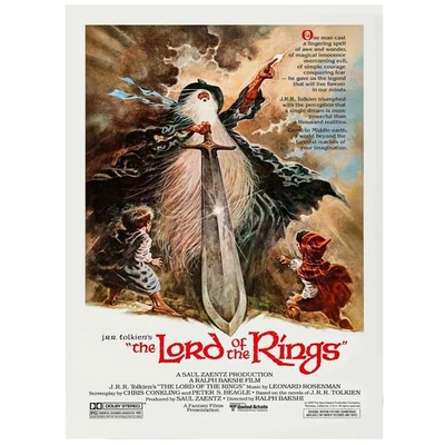 J R R Tolkien The Lord of the Rings Ralph Bakshi 1978 Movie Poster