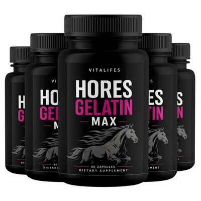 (5 pack) Horse Gelatin Performance Capsules, Horse Gelatin Pills (60 Capsules)