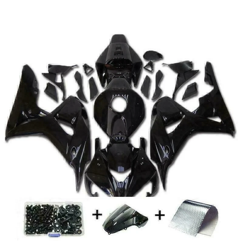 Kit de carenado negro brillante FKA para Honda CBR1000RR 2006 2007 molde de carrocería + pernos Foto 2 de 4